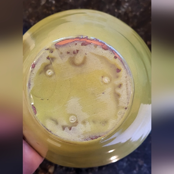 Hand Tossed High Sided Olive Green Seagrove, NC Bowl - Picture 15 of 16